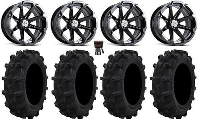 MSA Diesel 14'' Wheels Black 27'' Mud XC Tires Honda Pioneer