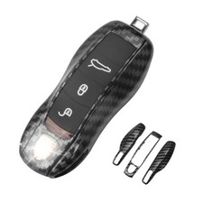 for Porsche Key Fob Cover,3-Piece Painted Key Shell Compatible A:Carbon Look