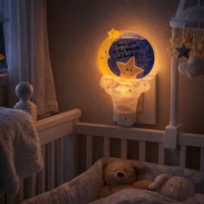 Moon Star Night Light Ganz Midwest CBK Love You to the Moon Nursery Plug In Lamp