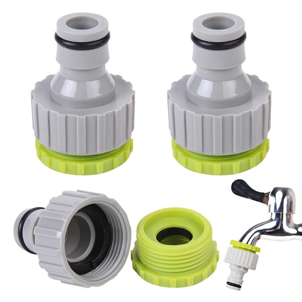 Wasserhahn Adapter Gartenschlauch Hahnverbinder Set Garten 1/2 3/4 Zoll-image
