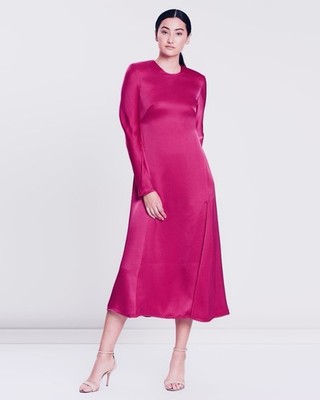 camilla pink satin dress Camilla Satin One Shoulder Maxi Dress Pink