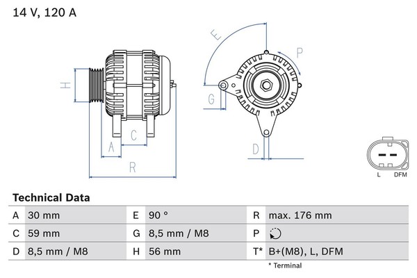 Bosch 0 986 042 830 Generator FüR Audi Skoda Vw-image