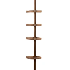 4-Shelf Tier Tension Corner Shower Plastic Organizer in Bronze