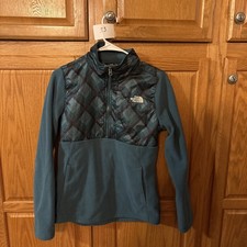 Womens The North Face 1/4 Zip Fleece Jacket Green Women Size Sm