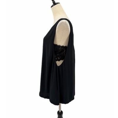 Club Monaco 12 NWT Erielle Chemise Black Lace Bralette Chic Tank Blouse Top