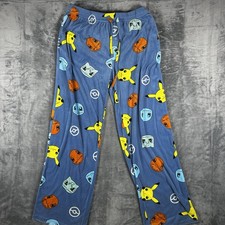 Pokemon Pajama Pants XL Blue Pikachu Charmander Squirtle Lounge Sleepwear