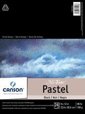 Canson Artist Series Mi-Teintes Pastel Paper, Black, Foldover Pad, 9x12