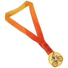 Metal Cycling Medal Award With Neck Ribbon ( ) - Trophy For School Sports