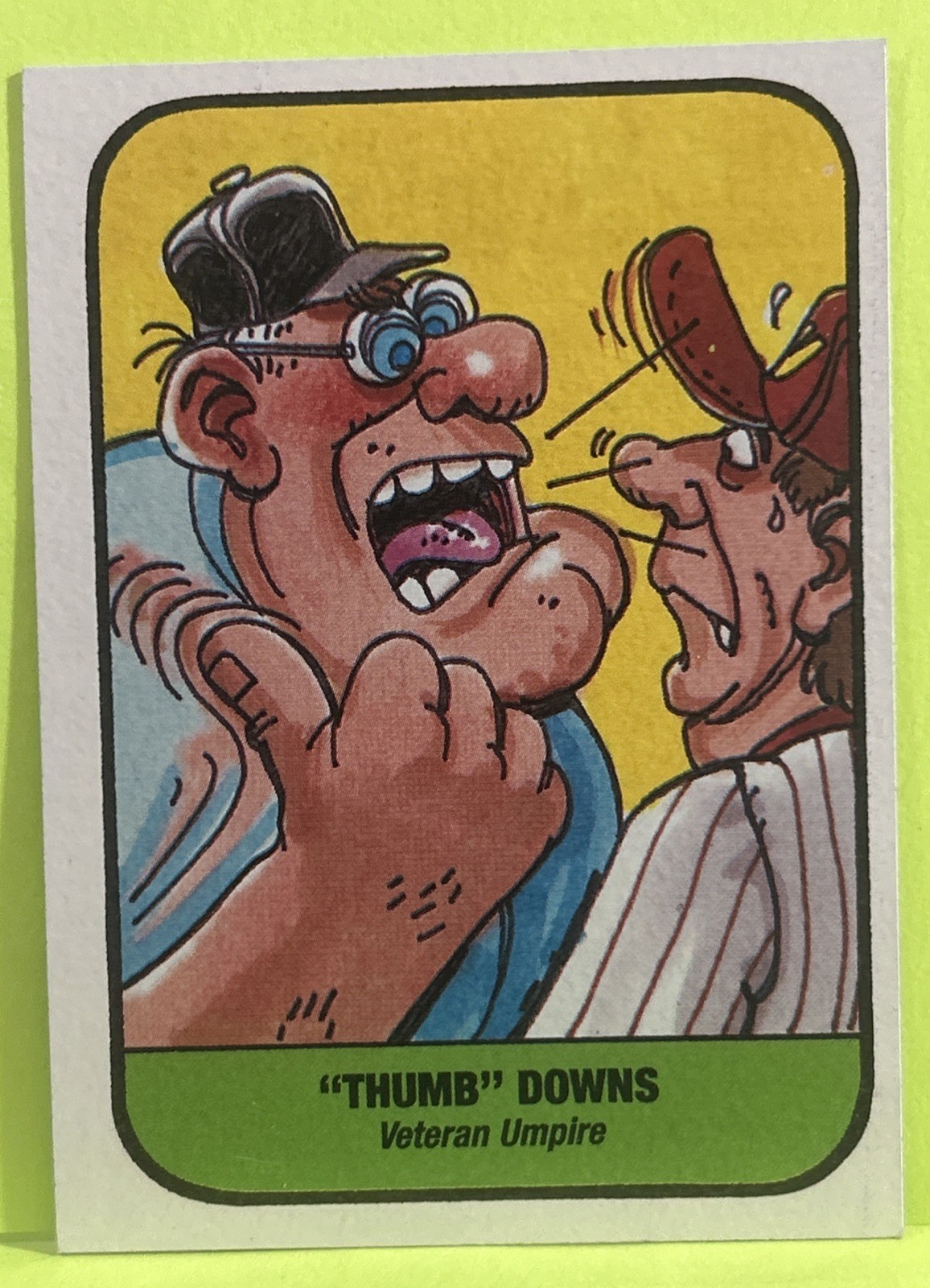 1991 Confex Fun Stuff Hit Spit Swear Scratch Steal THUMBS DOWN #52