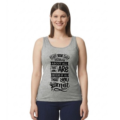 Start The Day Thinking Damen Trägershirt Tank Top Selbstliebe Inspirierend Geschenk für Sie