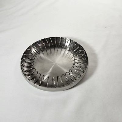 Vintage Ashtray Spiral Stainless Steel Clyde Ware CC MFG Co. Chicago IL  5''