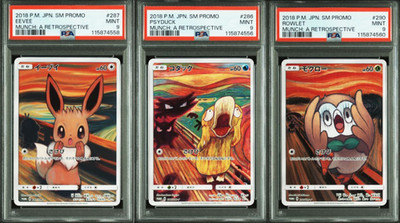 PSA 9 Pokemon Munch The Scream Psyduck 286 Rowlet 290 Eevee 287/SM
