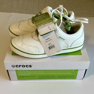 Crocs Preston Golf Shoes White Parrot Green M11 Crocs Golf with Hank Haney