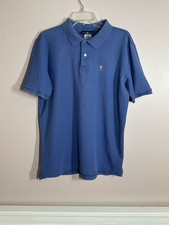 Psycho Bunny Polo Shirt Men's Size 7 XL Blue 100 Pima Cotton flawed