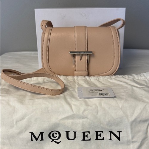 McQueen Mini T-Bar Leather Shoulder Crossbody Bag – Blush Pink – NIB