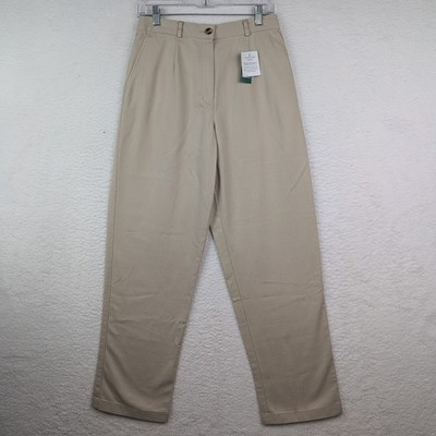 NWT LL Bean Pants Womens Size 10 Classic Fit 100% Cotton Twill Stretch Waist