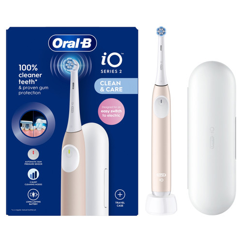Oral-B iO2 Pink Rechargeable Electric Toothbrush with Bluetooth and Travel Case - Picture 2 of 4