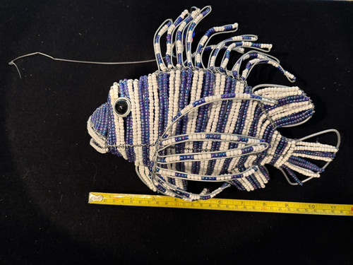 Beadworx Handcrafted Glass Beaded Wire Lionfish Sculpture 11x9 by Grass Roots