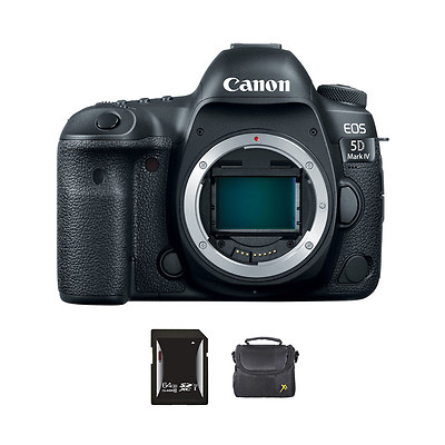 Canon EOS 5D Mark IV DSLR Camera + 64GB Memory Card + Soft Case