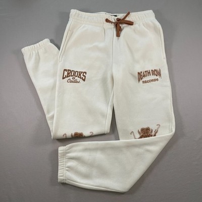 Crooks & Castles Death Row Records Pants Mens Medium White Graphic Joggers
