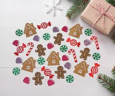 Glitter Gingerbread Candy Confetti Christmas Decor Table Scatter Choose Package