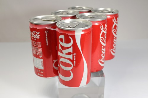 COCA COLA Vintage 1980s UNOPENED 6-PACK of Coke/Coca-Cola Flip Top Cans