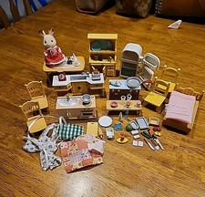 Collectible Lot 50 Plus Set of Sylvanian Families Calico Critters Furniture