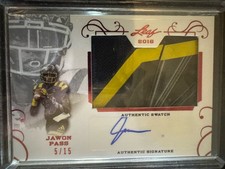 Leaf 2016 U.S. Army All-American Bowl Jawon Pass Auto Patch Red /15 PA-JP1