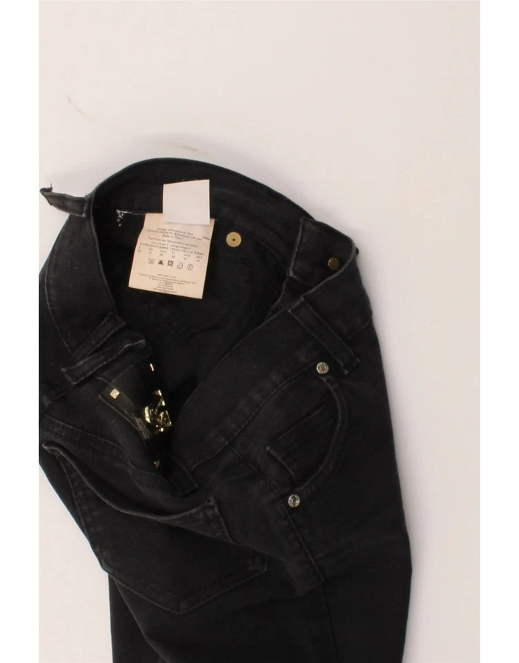 VERSACE Womens Slim Jeans W25 L28 Black Cotton ZT12 - Изображение 3 из 3