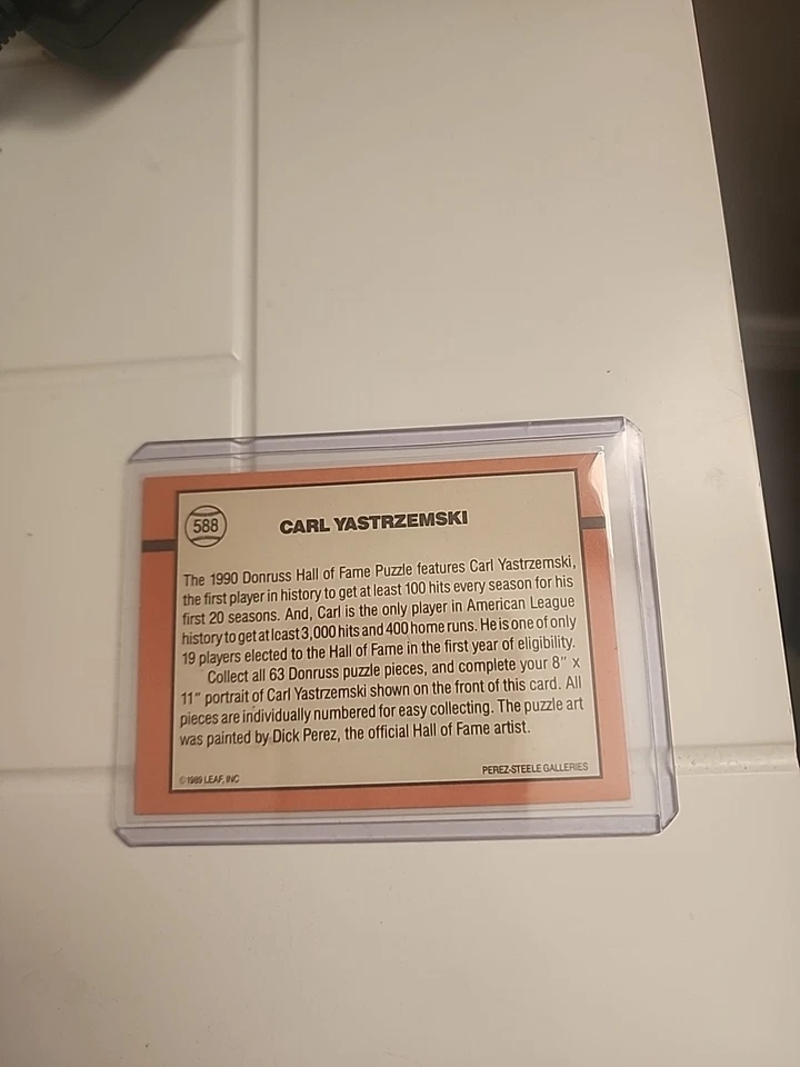 Tarjeta de error Carl Yastrzemski 1989 Salón de la Fama Diamond Kings falta (.)On Inc Foto 3 de 3