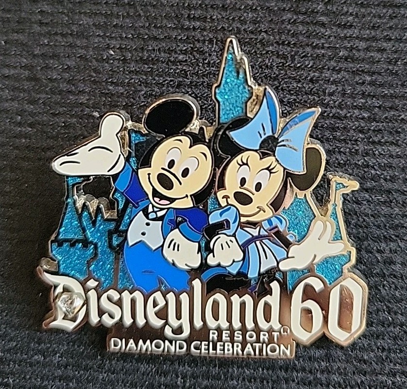 Mickey & Minnie Mouse Disneyland Resort 60th Anniversary Diamond Celebration Pin