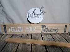 Letrero de madera y metal Sigue tus sueños y cree decoración de estante de pared #4811L475