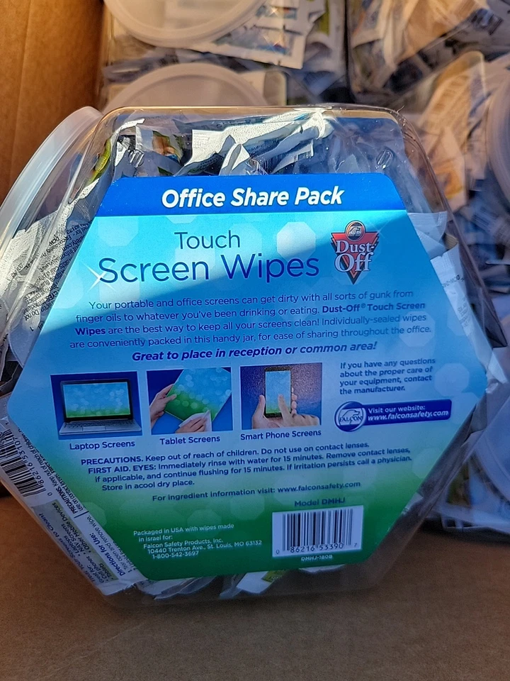 Falcon Touch Screen Wipes (6 Containers) 200/Pack Office Share Pack Dust-Off (M1 - Image 3 of 4