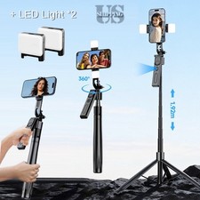 76" Cell Phone Selfie Stick Tripod Wireless Remote Extendable for iPhone/Android