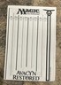 2012 Magic MTG Dark Avacyn Restored Scoresheet Tournament Life Pad Promo