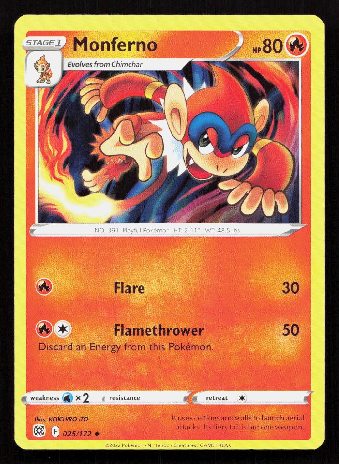 Pokemon MONFERNO 025/172 BRILLIANT STARS