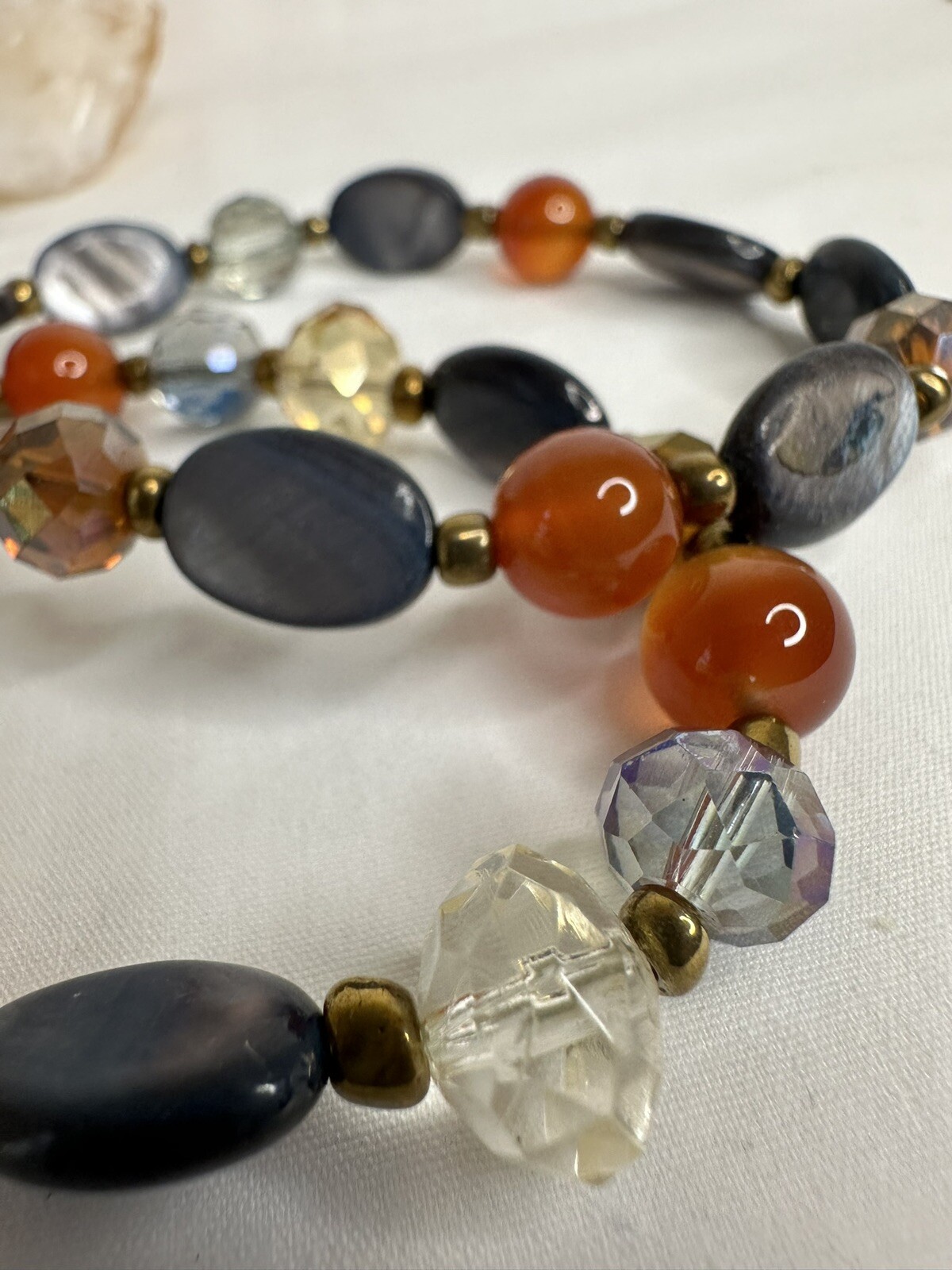 Two Multi Colored Beaded Stretch Bracelets - image 5