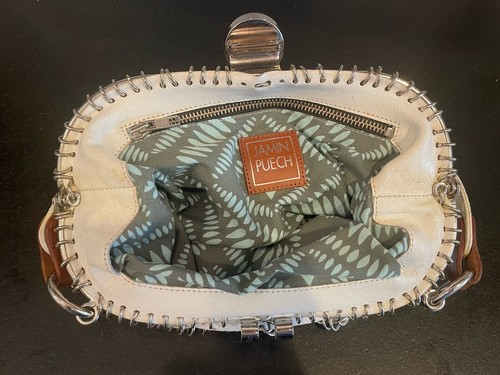 Jamin Puech Leather Purse White With Metal Rings Detail Rare - Picture 6 of 15