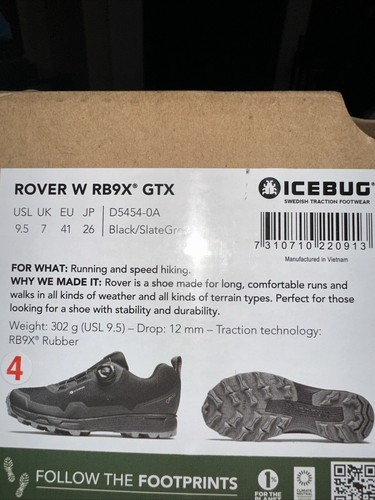 Icebug Rover W RB9X GTX Shoes Goretex BOA Women's Size 7UK, 9.5US 41EU - Picture 2 of 8
