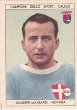 Figurina calciatori GIUSEPPE MAINARDI - NOVARA N.247 Ed. LAVAZZA 1950 orig.