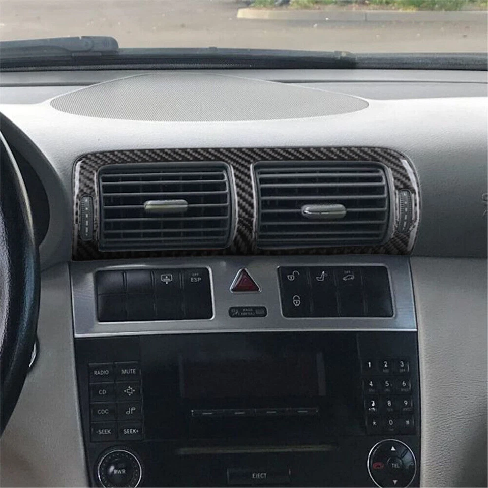 Tampa de saída de ventilação de ar console fibra de carbono classe C W203 05-07 para Mercedes Benz - Imagem 2 de 4