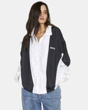Rvca Stella Maxwell Throwback Windbreaker Jacket Womens Size M Nwt 90's Style