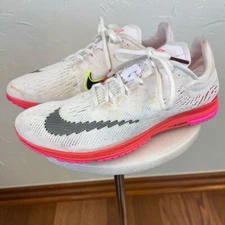 NIKE Men's Spike Flat Zoom Streak LT White Neon Track Cleat Shoe Running Size 8