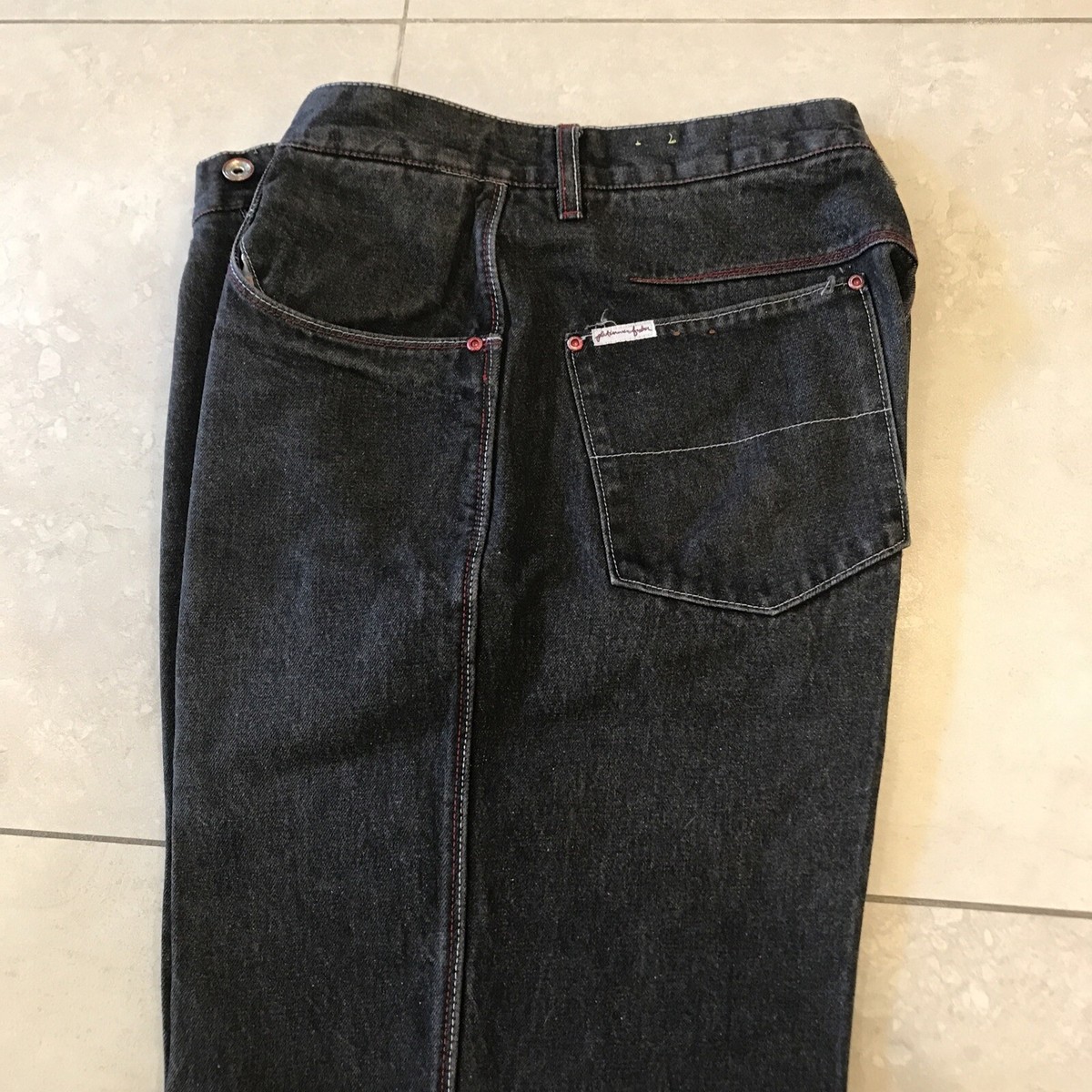 PLATINUM FUBU - snb FUBU jeans, Platinum Fat Albert shiny gray, 90s vintage