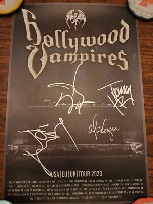 Hollywood Vampires ハリウッド・ヴァンパイアーズ VIPサイン Hollywood Vampires 2023 Signed Poster Johnny Depp, Alice Cooper