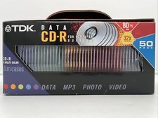 TDK CD-R 80 Min 700 MB 32X, 50 Pack Multi-Color Slim Case - BRAND NEW SEALED