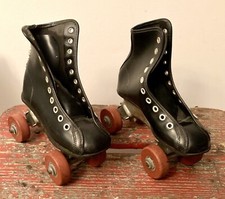 Vintage Pair of Black, Street King, Child  s Size Small, Roller Derby Skates-