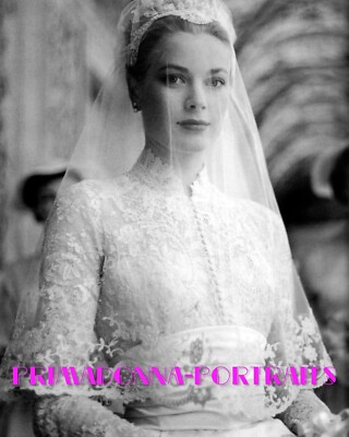 who designed grace kelly's wedding dress KELLY 8X10 Lab Photo 1956 Lace Gown 