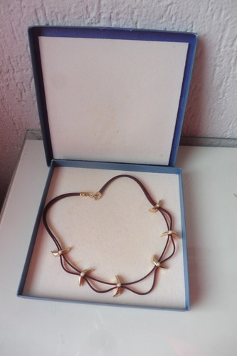 Pierre Lang - Necklace, Very Beautiful Collier, Rubber Chain with 6 Pendants