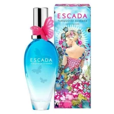 Escada Turquoise Summer Women Eau De Toilette Spray 1.6 Oz/50  Only 50 % Full